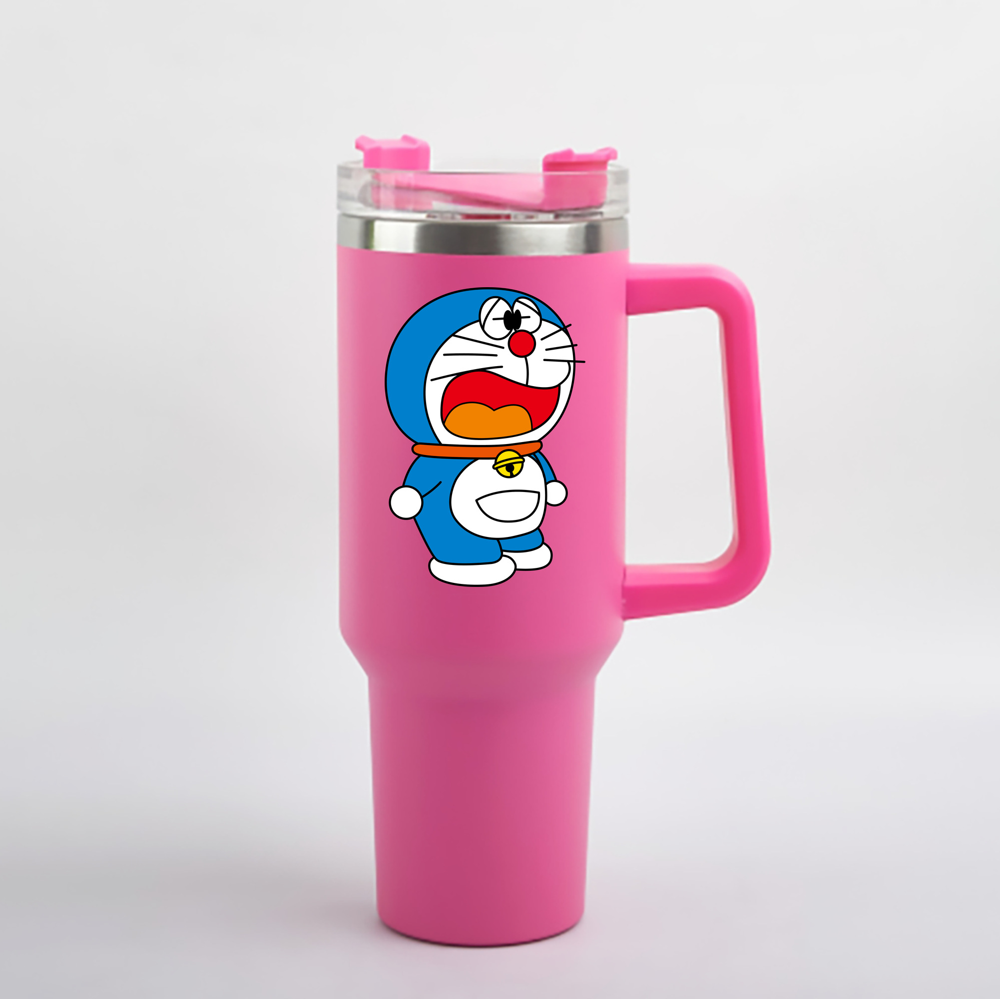 （画像用） ドラえもん Doraemon 1200mL車用タンブラー - クリスタルステッカー（プラスチックストロー付き）